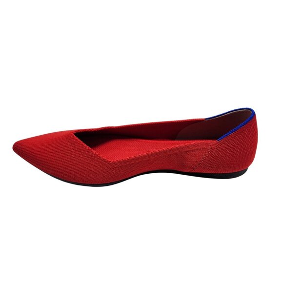 Rothys Bright Red Pointed Toe Womens Flats Size 5.5 - Picture 12 of 13